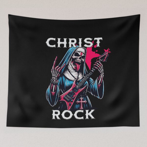 Item preview, CHRIST ROCK – Christian Rock Skeleton with Electric Guitar designed and sold by FeverVoid.