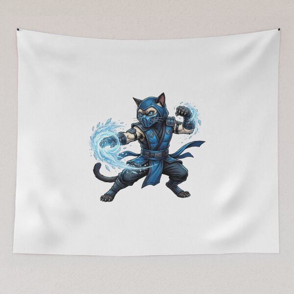 Item preview, Ice Ninja Cat Warrior – Gamer Cat Design for Cat Lovers designed and sold by TOOBIC.