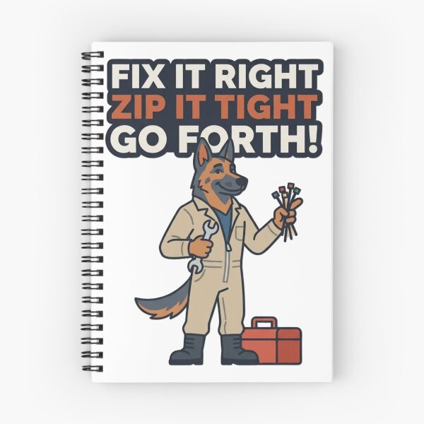 Item preview, Fix It Right Zip It Tight | Funny Anthro German Shepherd Mechanic Design designed and sold by Furrenzy.