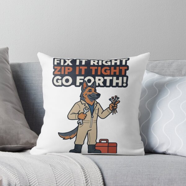 Item preview, Fix It Right Zip It Tight | Funny Anthro German Shepherd Mechanic Design designed and sold by Furrenzy.