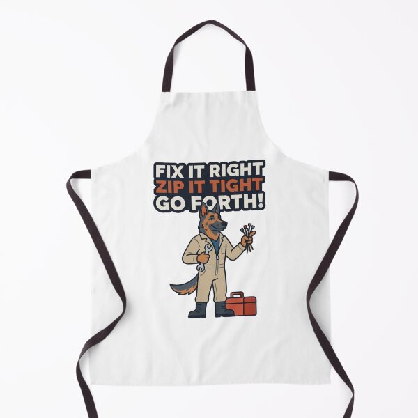 Item preview, Fix It Right Zip It Tight | Funny Anthro German Shepherd Mechanic Design designed and sold by Furrenzy.