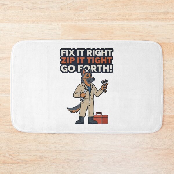 Item preview, Fix It Right Zip It Tight | Funny Anthro German Shepherd Mechanic Design designed and sold by Furrenzy.