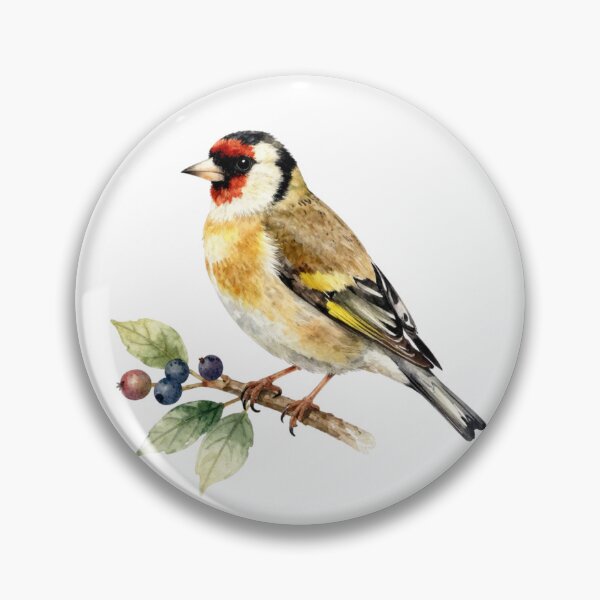 Item preview, Goldfinch Watercolor Illustration | Elegant Goldfinch Songbird Nature Artwork designed and sold by Rood Art Studio.