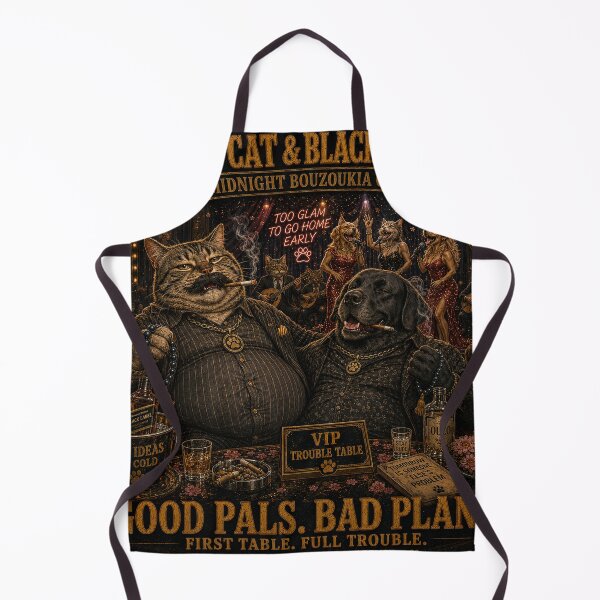 Item preview, Big Belly Cat and Black Retriever Midnight Bouzoukia Crew Funny Design designed and sold by shopevermint.