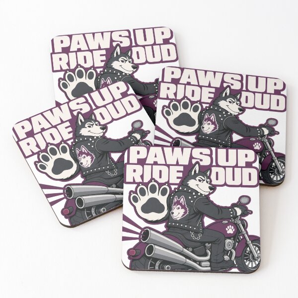 Item preview, Paws Up Ride Loud | Funny Anthro Husky Biker Design designed and sold by Furrenzy.