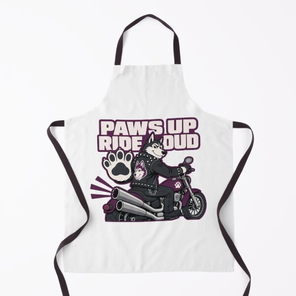 Item preview, Paws Up Ride Loud | Funny Anthro Husky Biker Design designed and sold by Furrenzy.
