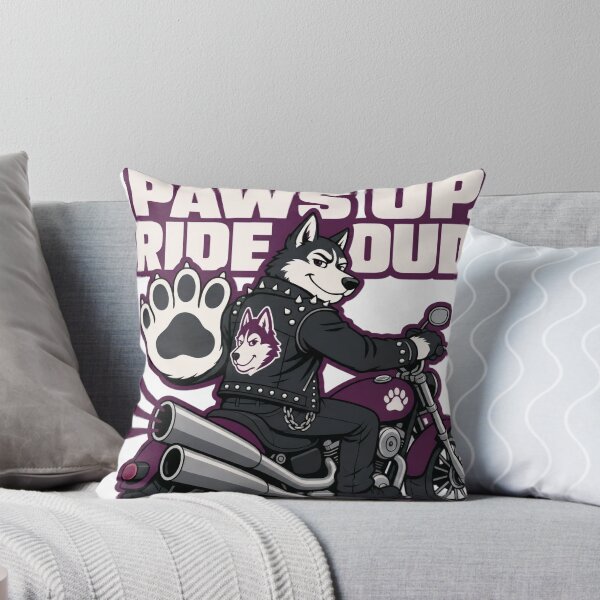 Item preview, Paws Up Ride Loud | Funny Anthro Husky Biker Design designed and sold by Furrenzy.