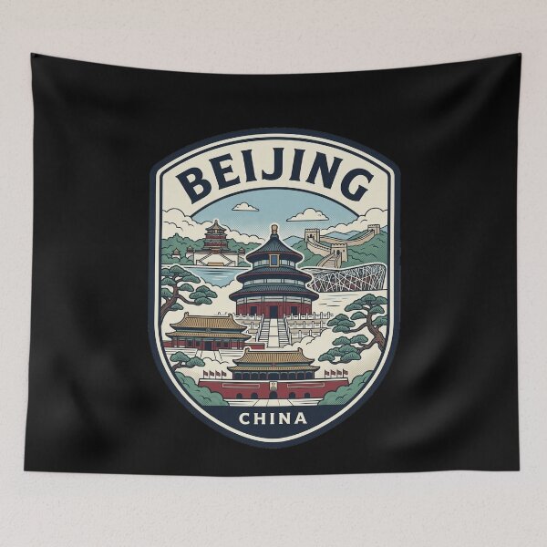 Item preview, Beijing China Travel Badge Vintage Skyline designed and sold by k3rstman1.