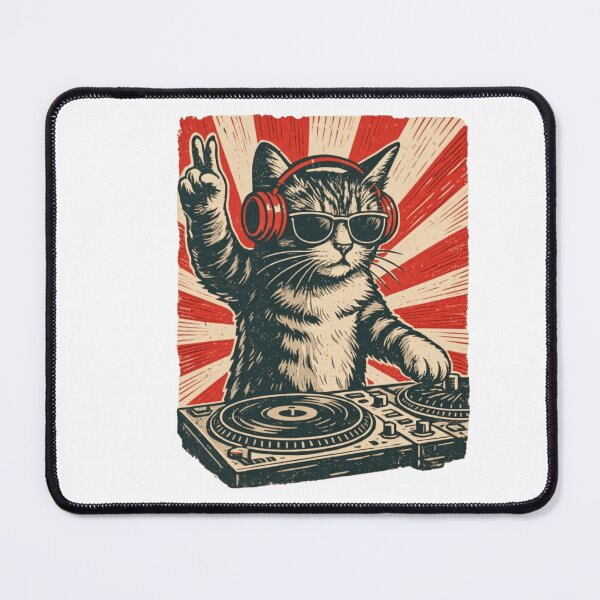 Item preview, DJ Cat Funny Graphic For Cat Lovers designed and sold by Thread&Fable.