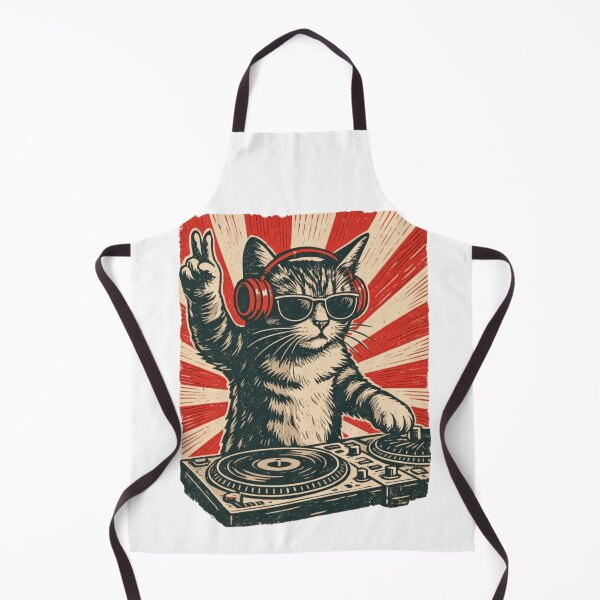 Item preview, DJ Cat Funny Graphic For Cat Lovers designed and sold by Thread&Fable.