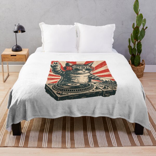 Item preview, DJ Cat Funny Graphic For Cat Lovers designed and sold by Thread&Fable.
