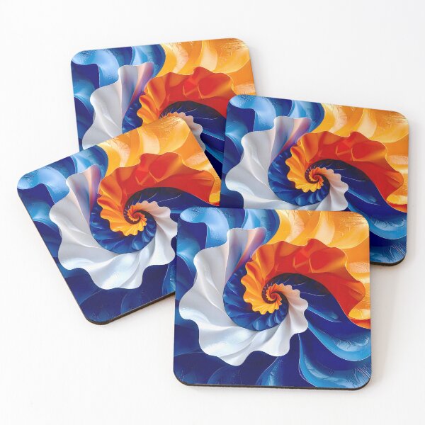 Item preview, Colorful Spiral Pattern in Orange and Blue designed and sold by Vicky Brago-Mitchell®.