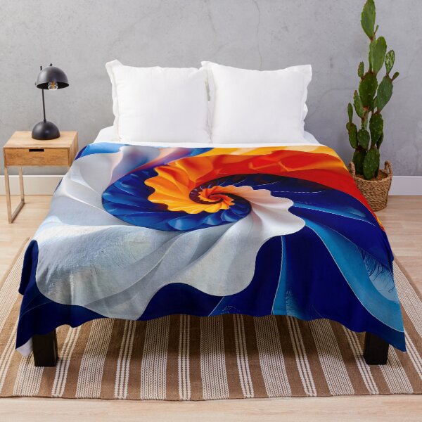 Item preview, Colorful Spiral Pattern in Orange and Blue designed and sold by Vicky Brago-Mitchell®.
