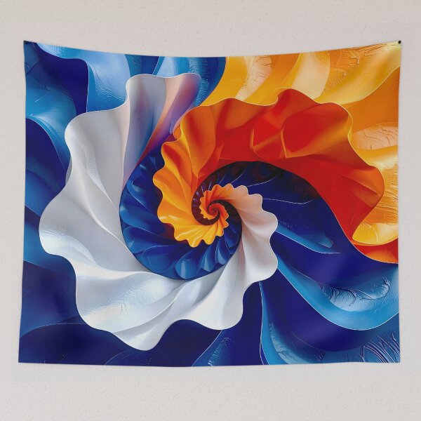Item preview, Colorful Spiral Pattern in Orange and Blue designed and sold by Vicky Brago-Mitchell®.
