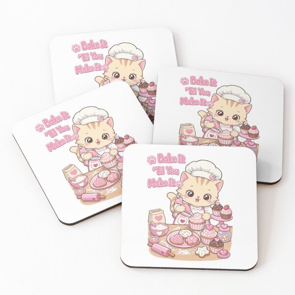 Item preview, Bake It 'Til You Make It Cute Baker Cat Sticker designed and sold by MurkCraft.