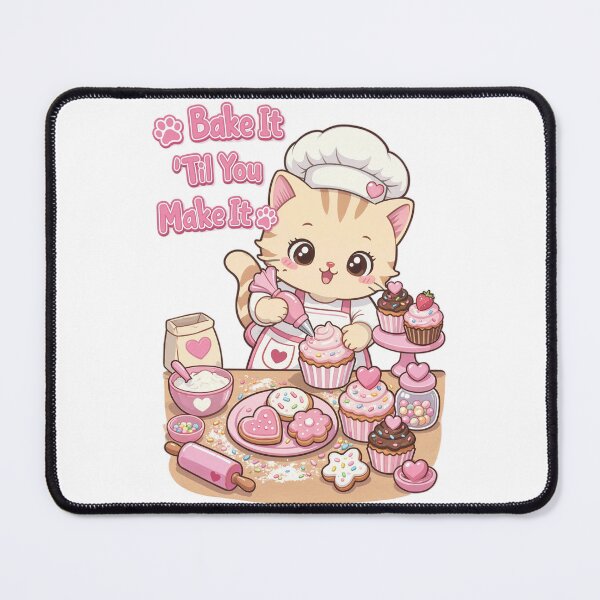 Item preview, Bake It 'Til You Make It Cute Baker Cat Sticker designed and sold by MurkCraft.