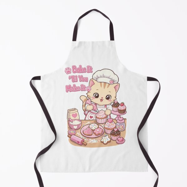 Item preview, Bake It 'Til You Make It Cute Baker Cat Sticker designed and sold by MurkCraft.