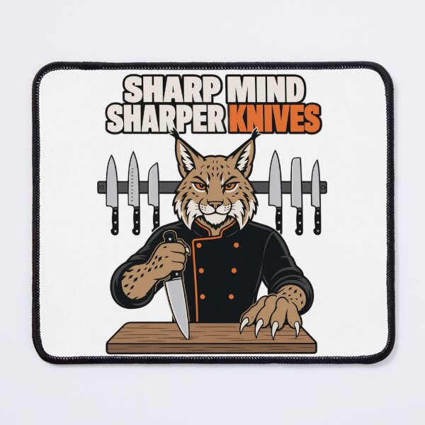 Item preview, Sharp Mind Sharper Knives | Funny Anthro Lynx Chef Design designed and sold by Furrenzy.