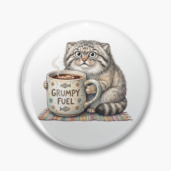 Item preview, Grumpy Fuel | Pallas Cat (Manul) Coffee Lover Meme Design designed and sold by HelgaCraftery.