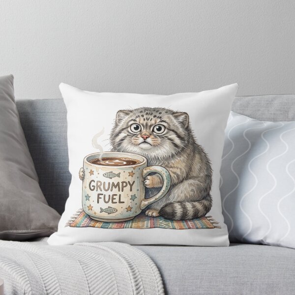 Item preview, Grumpy Fuel | Pallas Cat (Manul) Coffee Lover Meme Design designed and sold by HelgaCraftery.