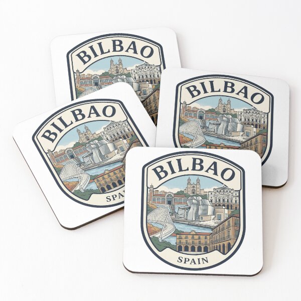 Item preview, Bilbao Spain Travel Souvenir Skyline Badge designed and sold by k3rstman1.