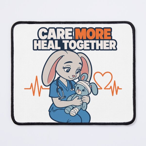Item preview, Care More Heal Together | Funny Anthro Rabbit Nurse Design designed and sold by Furrenzy.