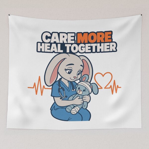 Item preview, Care More Heal Together | Funny Anthro Rabbit Nurse Design designed and sold by Furrenzy.