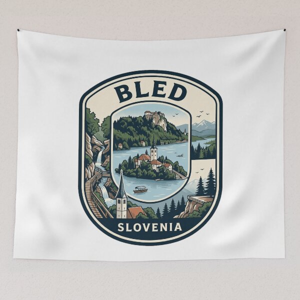 Item preview, Lake Bled Slovenia Vintage Travel Badge designed and sold by k3rstman1.