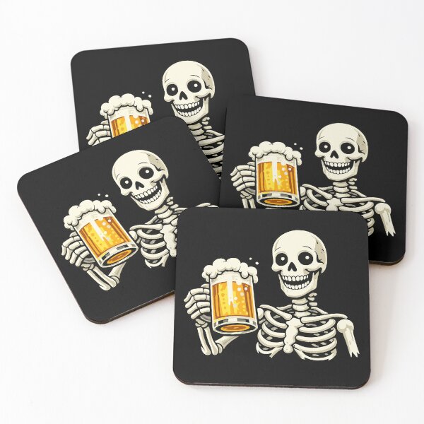 Item preview, Funny skeleton with beer – Black beer humor designed and sold by FeverVoid.