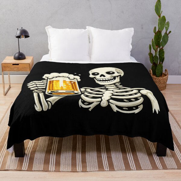 Item preview, Funny skeleton with beer – Black beer humor designed and sold by FeverVoid.