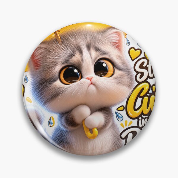 Item preview, Still Cute in the Rain – Adorable Kitten with Umbrella designed and sold by LunaDoodle01.