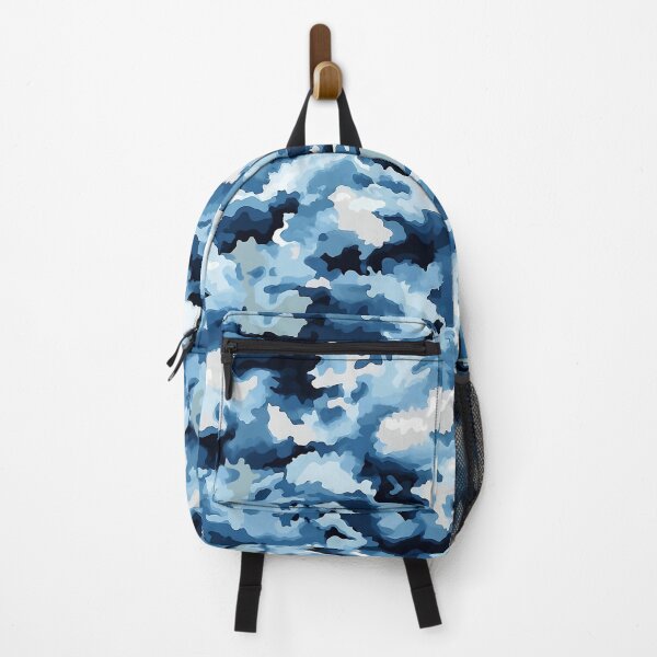 Item preview, Blue Camo Pattern Navy Denim and Ice Blue Camouflage designed and sold by Nine Lives Studio.
