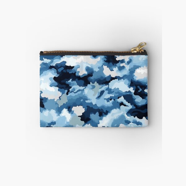 Item preview, Blue Camo Pattern Navy Denim and Ice Blue Camouflage designed and sold by Nine Lives Studio.