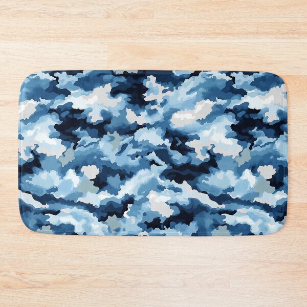 Item preview, Blue Camo Pattern Navy Denim and Ice Blue Camouflage designed and sold by Nine Lives Studio.