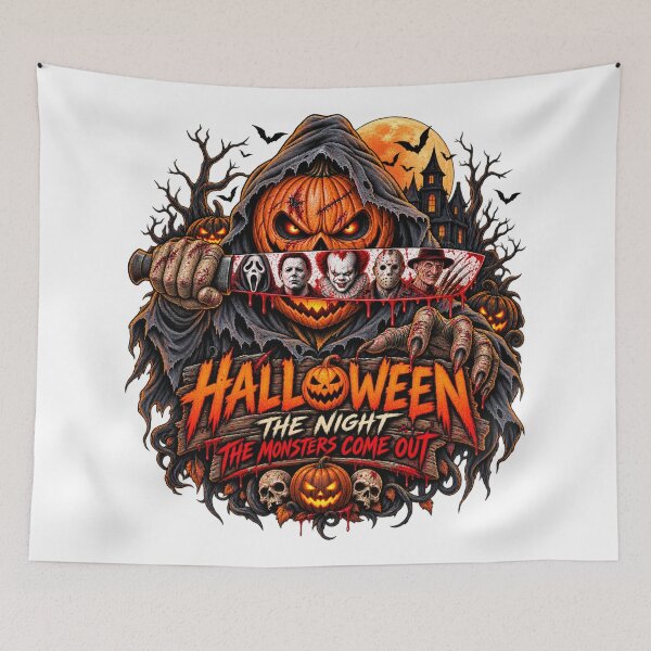 Item preview, Halloween Horror Monster Pumpkin – The Night The Monsters Come Out designed and sold by afr-saad.