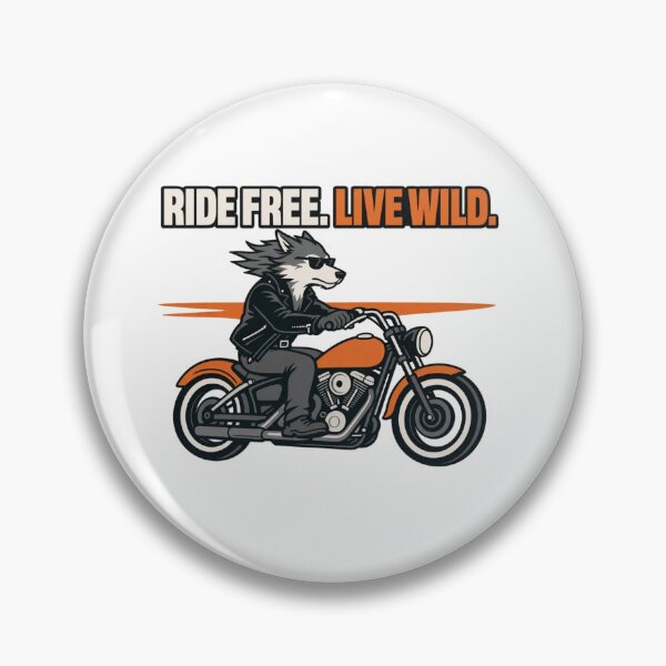 Item preview, Ride Free Live Wild | Funny Anthro Wolf Biker Design designed and sold by Furrenzy.