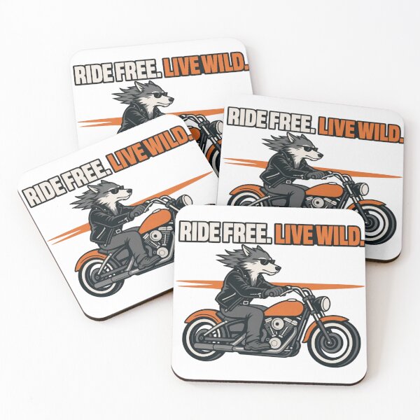 Item preview, Ride Free Live Wild | Funny Anthro Wolf Biker Design designed and sold by Furrenzy.