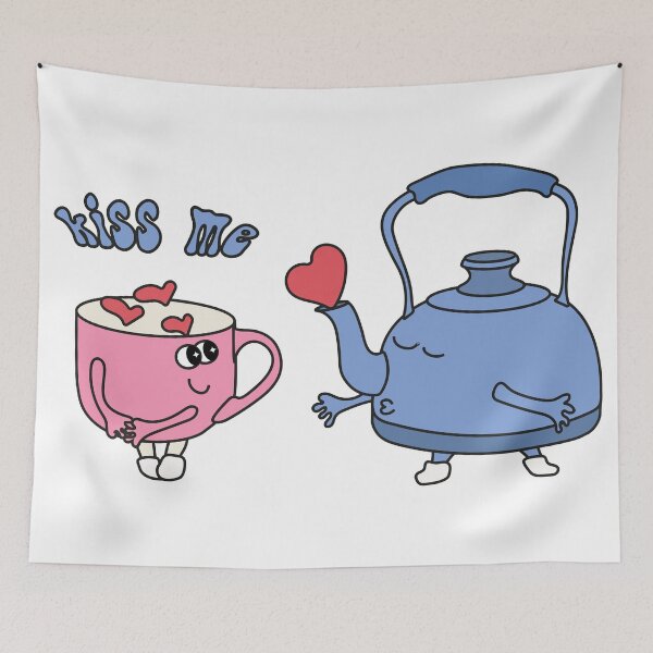 Item preview, Cute Groovy Tea and Cup Love designed and sold by SvetlanaLiDesign.