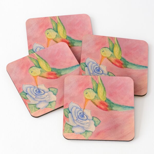 Artikelvorschau, Hommage an die Großmutter – Aquarell mit Kolibri und Rose entworfen und verkauft von LizzyPrittyArts.