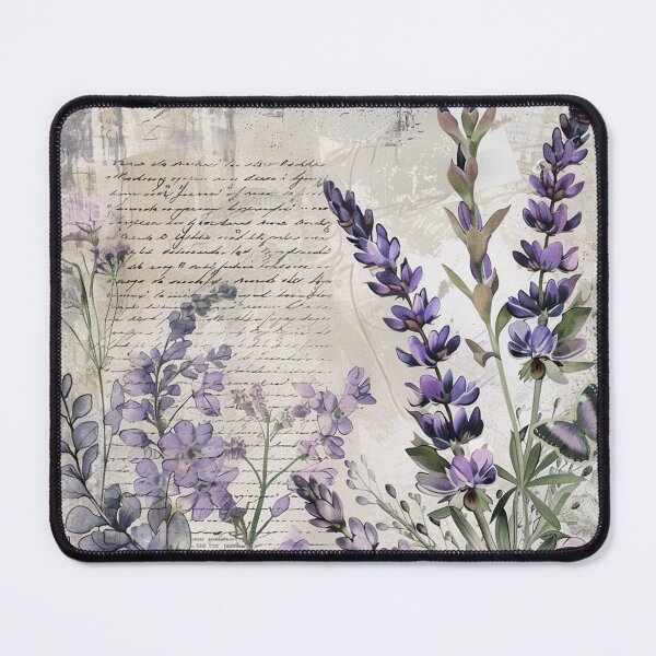 Item preview, Vintage Script Floral Ephemera – Cottagecore Lavender & Purple Flowers Botanical Garden designed and sold by Whimsical Wayfarer.