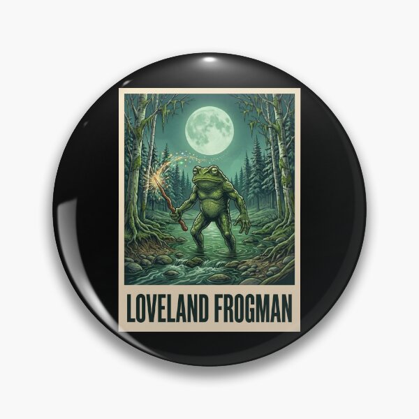 Item preview, Loveland Frogman Ohio Little Miami River Cryptid Poster designed and sold by redsharkuk.