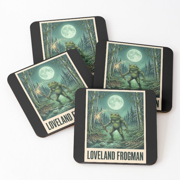 Item preview, Loveland Frogman Ohio Little Miami River Cryptid Poster designed and sold by redsharkuk.