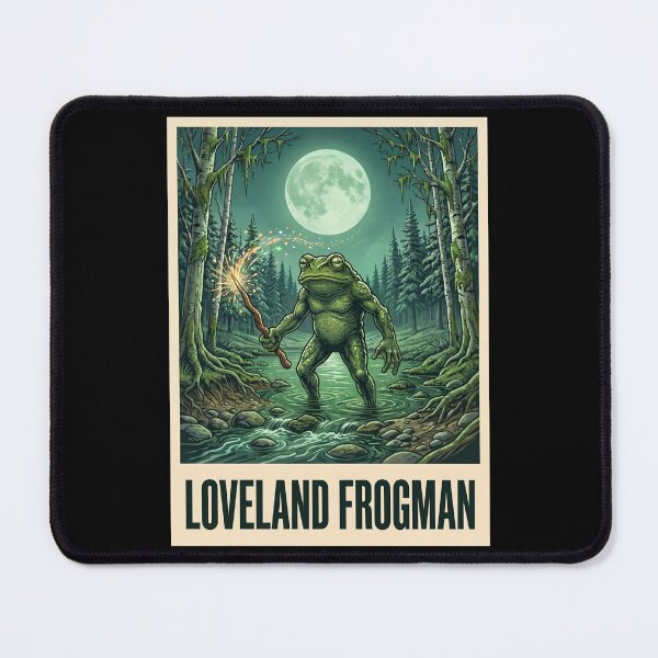 Item preview, Loveland Frogman Ohio Little Miami River Cryptid Poster designed and sold by redsharkuk.