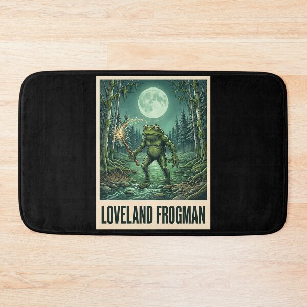 Item preview, Loveland Frogman Ohio Little Miami River Cryptid Poster designed and sold by redsharkuk.