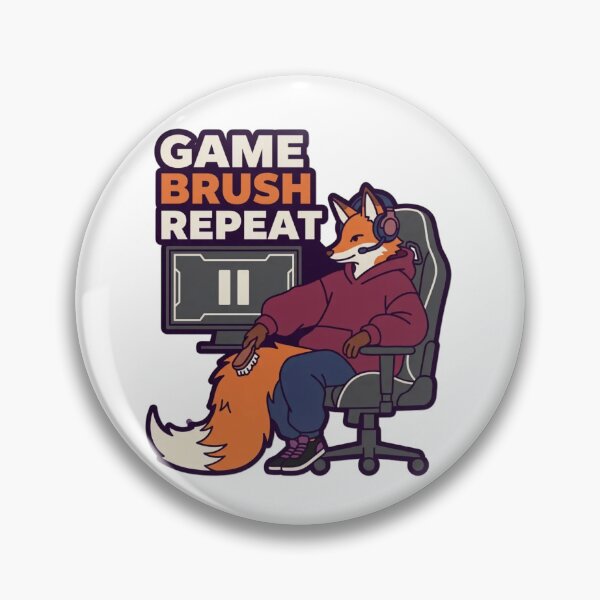 Item preview, Game Brush Repeat | Funny Anthro Fox Gamer Design designed and sold by Furrenzy.