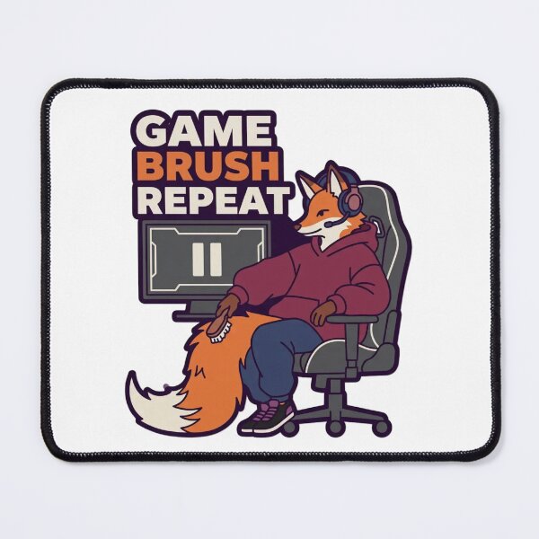 Item preview, Game Brush Repeat | Funny Anthro Fox Gamer Design designed and sold by Furrenzy.