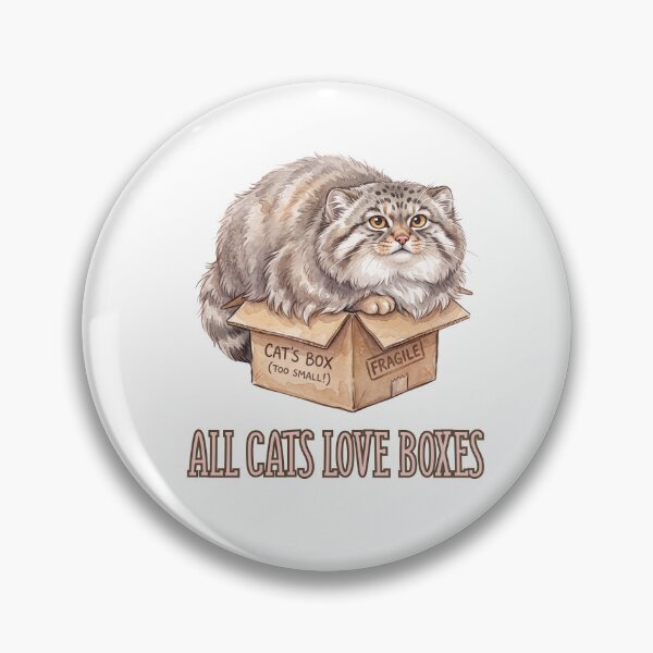 Item preview, All Cats Love Boxes | Cute Pallas Cat (Manul) Box Lover Meme Design designed and sold by HelgaCraftery.