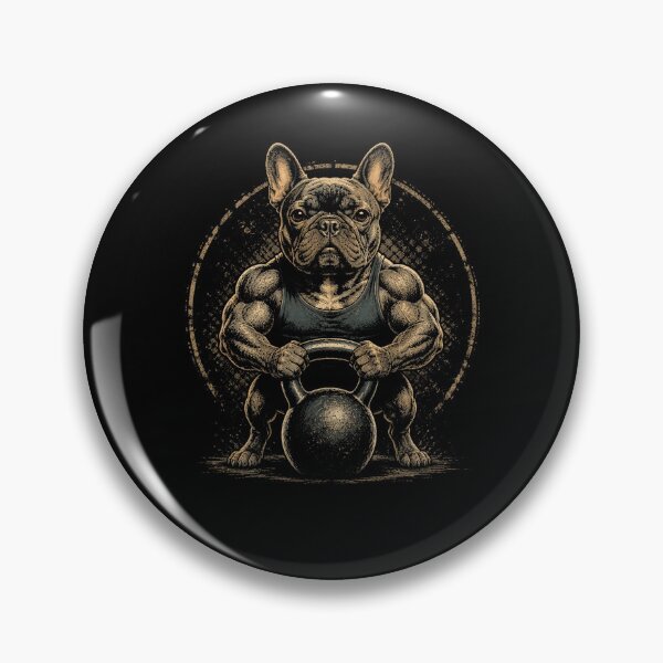 Item preview, Vintage Strong French Bulldog Kettlebell Fitness Retro Gym Workout designed and sold by Moizento.