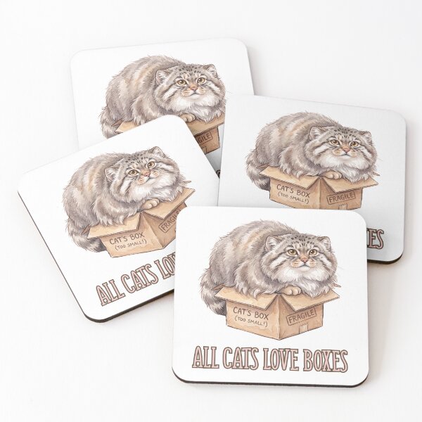 Item preview, All Cats Love Boxes | Cute Pallas Cat (Manul) Box Lover Meme Design designed and sold by HelgaCraftery.
