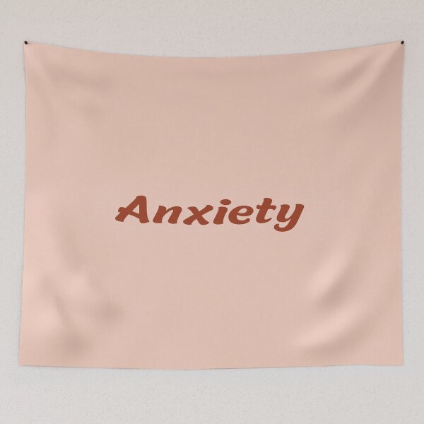 Item preview, Anxiety – Bold typographic design in terracotta on a pastel background designed and sold by Kokorolab.
